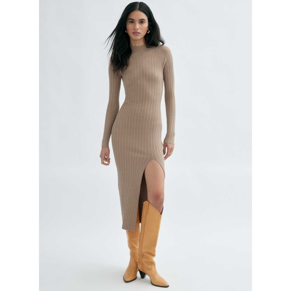 WILFRED Alchemy Dress Sweater Midi Slit XS Aritzia